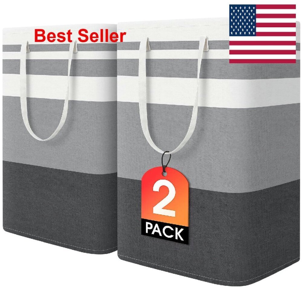 Large Collapsible Laundry Baskets Waterproof Freestanding Hampers Modern
